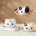 Creative 3D Embossed Ceramic Cat Teamug Office Cute Animal Ceramic Coffee Mug 430ml Milk Drink Cup Drinkware Home Decoration