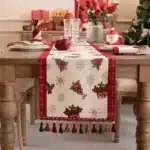 Christmas Table Runner Christmas Decoration Tablecloth Table Setting Dining Vintage Wedding Family Party Placemat Table