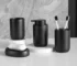 Nordic Ceramic Bathroom Lotion Bottle Press Hand Sanitizer Bottle Mouthwash Cup Toothbrush Holder Black Liquid Soap Dispenser