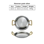 304 stainless steel Spanish seafood rice pot Commercial crayfish plate Flat bottom stewed rice pot Double ear frying pan