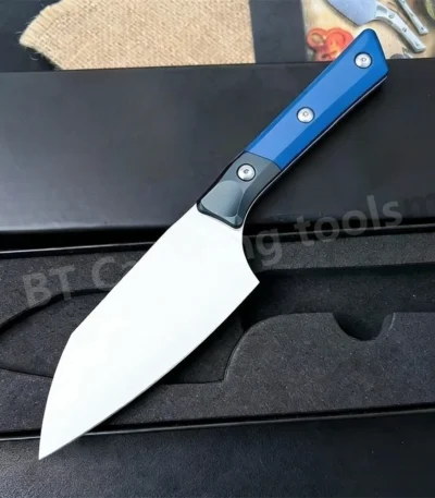Fixed Blade Knife Outdoor Chef Knife D2 Steel Blade Camping Hiking Survival Tool for Adventurers EDC Utility Holiday Gifts