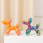 Vilead Ceramic Plating Balloon Dog Orange Figurines Animal Statue Handmade Sculpture Gold Sliver Modern Living Room Desk