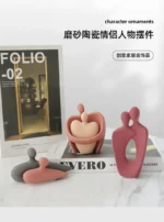 Nordic Morandi  Art Couple Statue Decoration Hom Ceramic Matte Couples Model Office Desk Decor Figurines for Living Room Gift - Image 14