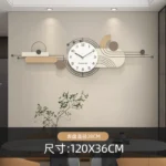 Wall clock with clean design and no numbers, only lines, in a Scandinavian style room.