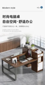 78 Inch Extra Long Desk, Double Desk with 2 Drawers, Two Person Desk Long Computer Desk with Storage Shelves, Writing Table