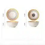 Nordic Style Ceramic Rice Bowl Underglaze Japanese Breakfast Bowl High Aesthetic Value round Shape Dinnerware Set – side view