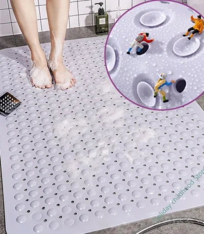 Pvc Non Slip Large Bath Mat Safety Suction Cup Bathroom Shower Mat Household Soft Massage Bath Rug Shower Bathtub Mat Foot