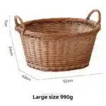 Large Size Wicker Laundry Basket Dirty Clothes Storage Basket Household Toy Weaving Box Japanese Style Pure Color Closet