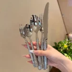 304 Stainless Steel Cutlery Set Silver Steak Knife Fork Spoon Houseuse Tableware Fruit Fork for Kitchen Dining Banquet Bar
