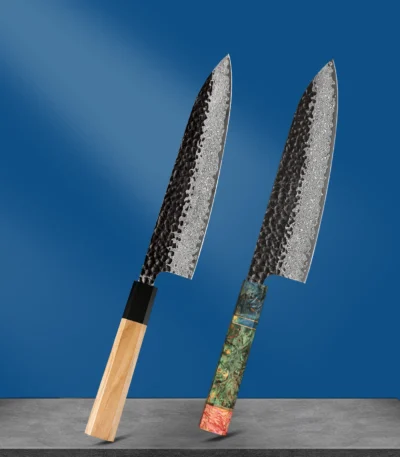 Damascus Steel Japanese Kitchen Knife, PRO Chef Knife, Handmade