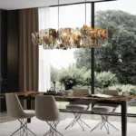 Postmodern Retro metal fragment Art Ceiling Chandelier Showroom Kitchen island Hanging lights Dining room Home decor