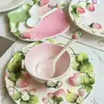 Strawberry Series Relief Ceramic Tableware Dim Sum Plate – base detail