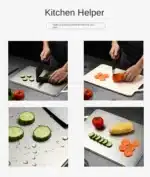 Home brushed 304 stainless steel PP cutting board Kitchen cutting meat anti-bacterial and anti-mold double-sided cutting