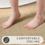 Polyester-cotton Waffle Bath Mat Bathroom Door Mat Anti-slip Foot Mats Water-absorbent, Quick-drying Floor Towel Anti-slip