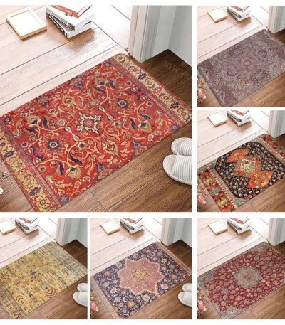 Anti-slip Bath Mat Bathroom Small Rug Shower Mat Home Decor Door Mat Kitchen Bedroom Entrance Room mats Morocco vintage