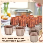 6PCS Canele Cake Molds Non-stick Aluminum DIY Dessert Keluli Cupcake Muffin Pan for Baking Enthusiasts Profession Bakeware NEW - Image 4