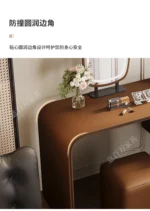 modern extendable dressing table with mirror and stool in a bedroom