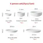 Nordic Ceramic Tableware Matte Glazed Japanese Style Ins Style Dishes Sets Salad Soup Bowl Flat Plate Dinnerware Dinner Set