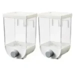 Airtight plastic cereal storage containers with pour spout and measuring cup lid