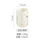 Creative Marbled Gold Plated Mouthwash Cup Couple Toothbrush Holder Bathroom Accessories Ceramic Mouthwash Cup Home