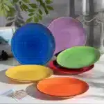 vancasso 6/12 Piece Multicolour 10.4 inch Dinner Plate Set Handpainted in Rustic Look 26.5cm Serving Plate for