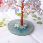 Aquamarine Lucky Tree Natural Crystal Tree Handmade Gemstone Decoration Agate Slices Stone Mineral Ornaments Office Decor
