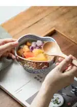 Imperial tall bowl Japanese retro ceramic bowl Restaurant Pastry sushi tableware – side view