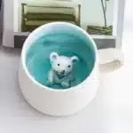 Creative Ceramic Coffee Mug with Lid and Spoon Cute Cartoon Three-dimensional Kawaii Animal Milk Cup Couple Gift Water Cup