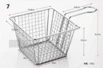 304Stainless Steel Metal Basket Serving Food Presentation Cooking Tools French Fries Basket Mini Fry Storage Kitchen