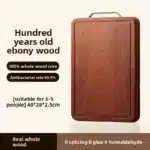 New Ebony Wood Cutting Board Antibacterial Anti Mold Kitchen Chopping Board Double Sided – close-up detail
