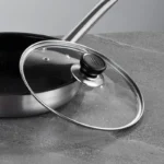 Pot Cover Tempered Glass Round Frying Pan Cover Visible Vertical Lid Pot Lid Cookware Parts Kitchen Accessories 20-30cm