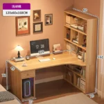 Large Computer Desk Bookshelf Corner Desks Home Desktop Computer Table L-shaped Long Writing Desks Double E-sports Gaming