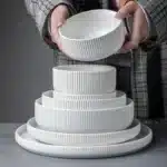 Nordic Ceramic Tableware Matte Glazed Japanese Style Ins Style Dishes Sets Salad Soup Bowl Flat Plate Dinnerware Dinner Set