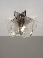 Amber / Gray Ice Slice LED Glass Ceiling Lights Bedroom Hallway Ideal Lampara Techo Ceiling Chandelier Novel Modern