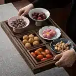 7pcs Rustic Wooden Trays with Handles - Rectangular Breakfast Plates & Coffee Table Serving Trays for Snacks, Party
