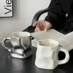 Creative Irregular Pitted Ceramic Coffee Cup 30ml Afternoon Tea Dessert Tea Cup Simple Office Mug Couple Mug Gift Home Decor