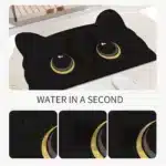 Cute Black Cat Shaped Quick-Dry Diatomaceous Earth Bath Mat Funny Cat Lovers Soft Diatom Mud Absorbent Floor Mat – styled in