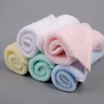 Soft kids washcloth in solid color, cotton face towel for baby bath