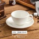 Creative Color 150ml Espresso Cup with Saucer Home Dessert Plate Tea Cup Couple Mug Gift Office Mug Tabletop Decoration