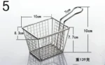 304Stainless Steel Metal Basket Serving Food Presentation Cooking Tools French Fries Basket Mini Fry Storage Kitchen