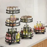 Rotatable Kitchen Storage Rack kitchen Accessories Spice Storage Rack Clean Storage 360 Degrees Rotatable Organizer
