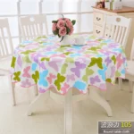 PVC Hotel Waterproof and Oil Proof Large Round Tablecloth Hotel Plastic Round Table Cloth Wash Free and Scald Proof Table