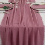 2 -10 Meters Cotton Table Runner Retro Textured Gauze Cloth Vintage Linen for Dining Weddings Party Christmas Decoration