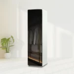Goldoma smart electric clothes dryer with stainless steel finish and app control, drying clothes efficiently