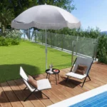 6.5 FT Outdoor Fringe Patio Umbrella w/ Carrying Bag Push Button Tilt for Garden – top view