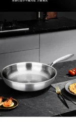 Titanium frying pan uncoated household fried egg fried steak pan thickened soldering pan gas stove induction cooker