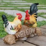 Creative Resin Rooster Hen Welcome Sign Decoration Items Home Livingroom Desk Sculpture Crafts Outdoor Garden Statue Accessories - Image 18