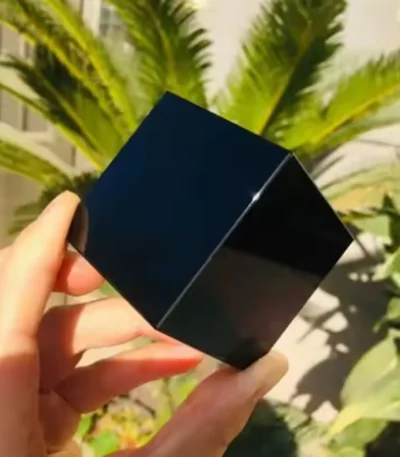 Natural Black Obsidian Cube Hexahedron Crystal Stone Meditation Yoga Balancing Desktop Paperweight Home Office Decor
