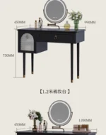 Goldoma compact vanity desk with drawer storage and mirror in a corner bedroom setting