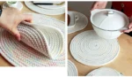 Rope Woven Thermal Insulation Placemat, Home Kitchen Cotton Meal Mat, Dining Table Decor, Cup Coaster, Pot Pad, Europe,